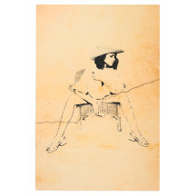 24'' x 36'' Vrouw in Wicker