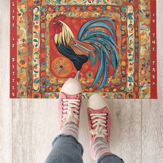24" x 36" Welkomstmat/ Deurmat Whimsical Rooster