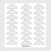 24 x Return Address Classic Signature Black White Sticker (Vel)