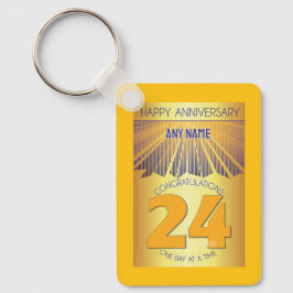 24 Year Sober Anniversary | Golden Ray 12 Step Sleutelhanger