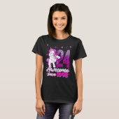 24 Years Old Unicorn Flossing 24th Birthday Unicor T-shirt (Voorkant volledig)