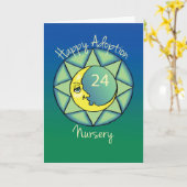 24e adoptie Gotcha Day Jubileum Moon Kaart (Gele Bloem)