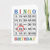 24e Birthday Bingo-kaart Kaart (Voorkant)