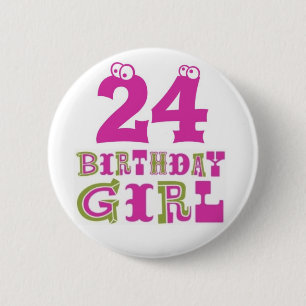 24e Birthday Girl Button Badge