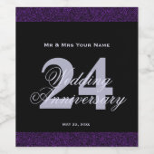 24e bruiloft Jubileum Eigen waslabel Wijn Etiket (Enkel label)