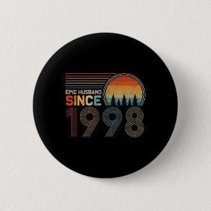 24e bruiloft Jubileum voor Hem Epic Man Sinc Ronde Button 5,7 Cm