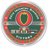 24e Desert Storm infanteriedivisie Sticker (Voorkant)