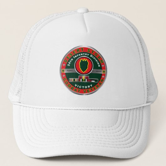 24e Desert Storm infanteriedivisie Trucker Pet (Voorkant)