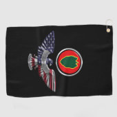 24e infanteriedivisie Eagle Veteran Golfhanddoek (Horizontaal)