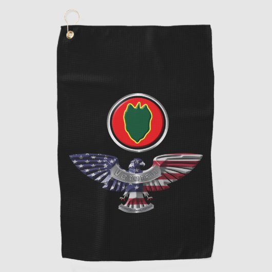 24e infanteriedivisie Eagle Veteran Golfhanddoek (Voorkant)