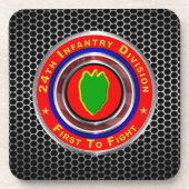 24e infanteriedivisie "Eerste tot Vecht" Bier Onderzetter (Voorkant)