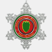 24e Infanteriedivisie Tin Sneeuwvlok Ornament (Voorkant)