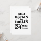 24e Jubileum - 24 jaar Jubileum paar Kaart (Voorkant / Achterkant in situ)