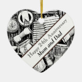 24e Jubileum bewerkbaar Keramisch Ornament (Voorkant)