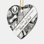 24e Jubileum bewerkbaar Keramisch Ornament (Links)