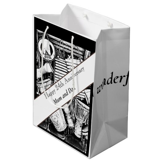 24e Jubileum bewerkbaar Medium Cadeauzakje (Achterkant Gekanteld)