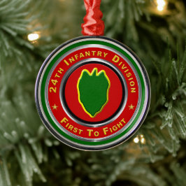 24e kerstdag infanteriedivisie metalen ornament