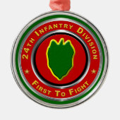 24e kerstdag infanteriedivisie metalen ornament (Voorkant)