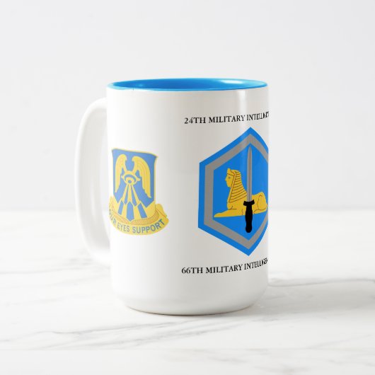 24E MILITAIRE INTELLIGENCE BATTALION 66E M I BDE TWEEKLEURIGE KOFFIEMOK (Voorkant links)