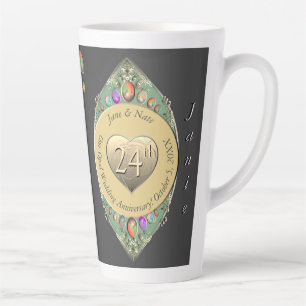 24e Opaal Huwelijksjubileum Handdoek Latte Mok
