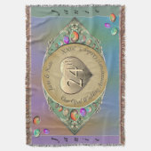 24e Opal Bruiloft Jubileum Gooi Deken (Voorkant Verticaal)