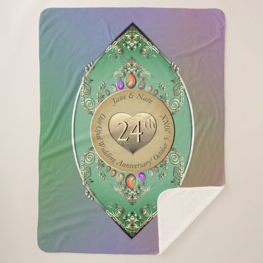 24e Opal Bruiloft Jubileum Sherpa Deken (Voorkant)