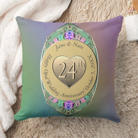 24e Opal Bruiloft Jubileum Sierkussen (Deken)