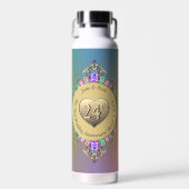 24e Opal Bruiloft Jubileum Waterfles (Voorkant)