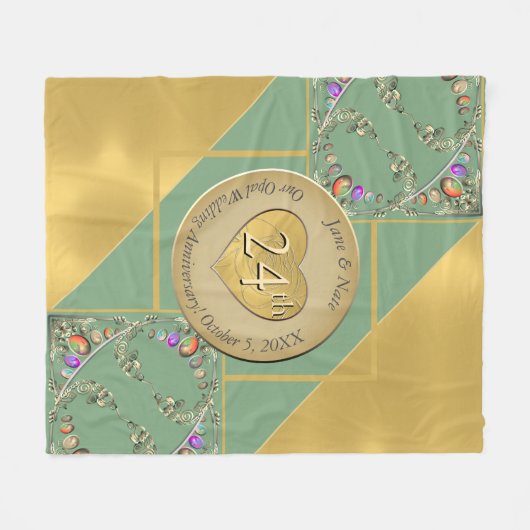 24e Opal Jubileum Fleece Deken (Voorkant (Horizontaal))