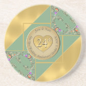 24e Opal Jubileum Zandsteen Onderzetter (Voorkant)