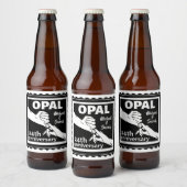 24e trouwdag traditionele opal bier etiket (Flessen)
