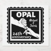 24e trouwdag traditionele opal bier etiket (Enkel label)