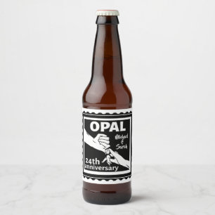 24e trouwdag traditionele opal bier etiket