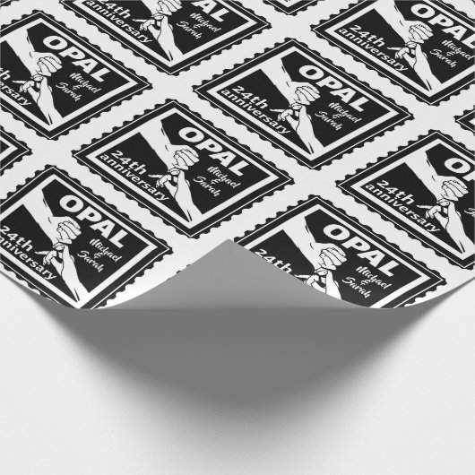 24e trouwdag traditionele opal cadeaupapier (Hoek)