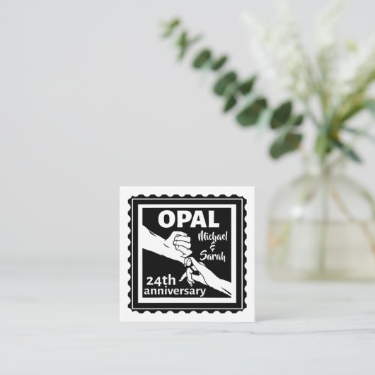 24e trouwdag traditionele opal informatiekaartje (Staand voorkant)