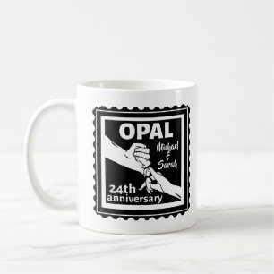 24e trouwdag traditionele opal koffiemok