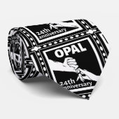 24e trouwdag traditionele opal stropdas (Opgerold)