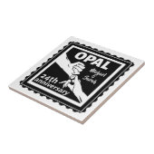 24e trouwdag traditionele opal tegeltje (Zijkant)