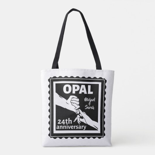 24e trouwdag traditionele opal tote bag (Achterkant)