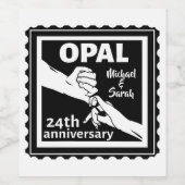 24e trouwdag traditionele opal wijn etiket (Enkel label)