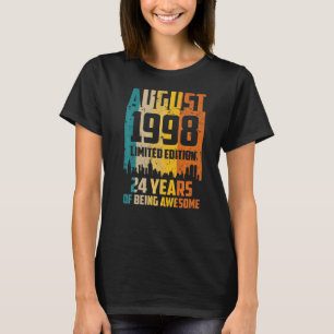 24e verjaardag 24 jaar Geweldige sinds augustus 19 T-shirt