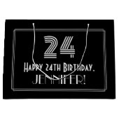 24e verjaardag — Art Deco geïnspireerd look "24" & Groot Cadeauzakje (Voorkant)