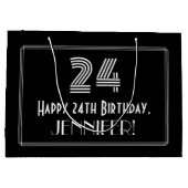 24e verjaardag — Art Deco geïnspireerd look "24" & Groot Cadeauzakje (Achterkant)