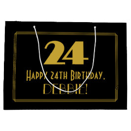 24e verjaardag — Art Deco geïnspireerd look "24" & Groot Cadeauzakje