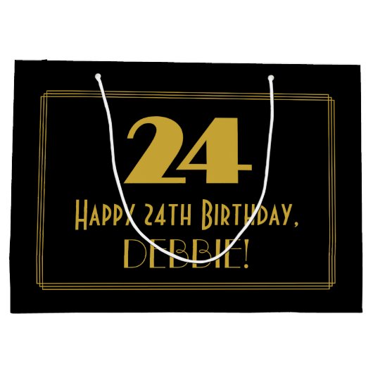 24e verjaardag — Art Deco geïnspireerd look "24" & Groot Cadeauzakje