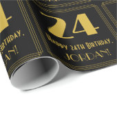 24e verjaardag ~ Art Deco geïnspireerde look "24", Cadeaupapier (Rol Hoek)