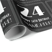 24e verjaardag - Art Deco geïnspireerde look "24", Cadeaupapier (Rol Hoek)