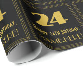 24e verjaardag - Art Deco geïnspireerde look "24"  Cadeaupapier (Rol Hoek)