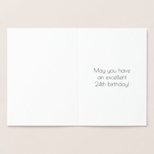 24e verjaardag - Art Deco geïnspireerde look "24"  Folie Kaarten (Binnen)