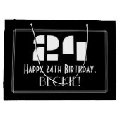 24e verjaardag ~ Art Deco geïnspireerde look "24"  Groot Cadeauzakje (Achterkant)